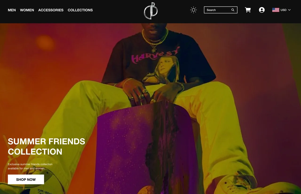 Summer Friends Collection hero exploration: bold color-treated photography