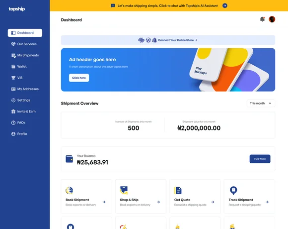 Topship dashboard